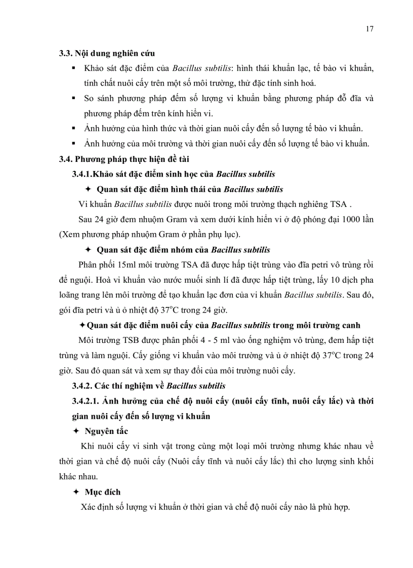 image for page Khảo sát điều kiện nuôi cấy và sinh bào tử vi khuẩn Bacillus subtilis