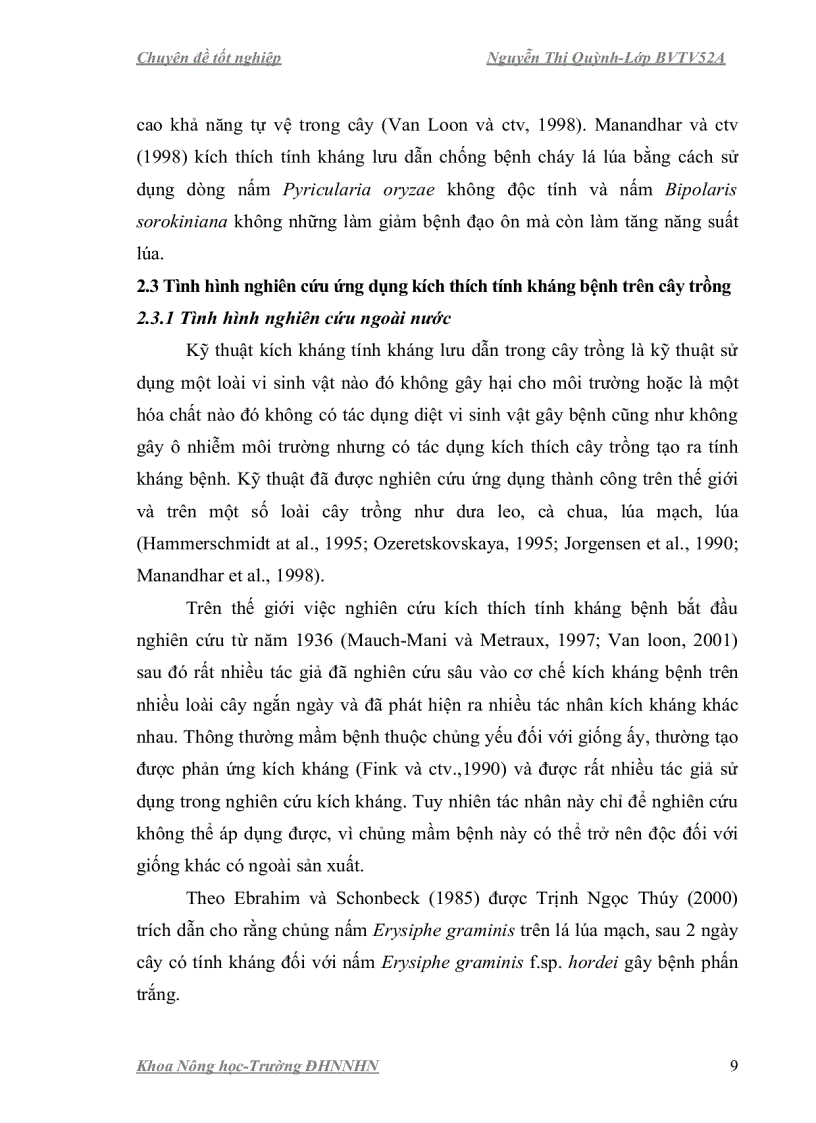 image for page Nghiên cứu ảnh hưởng của chất kích kháng phòng trừ nấm gây bệnh hại hạt giống lúa