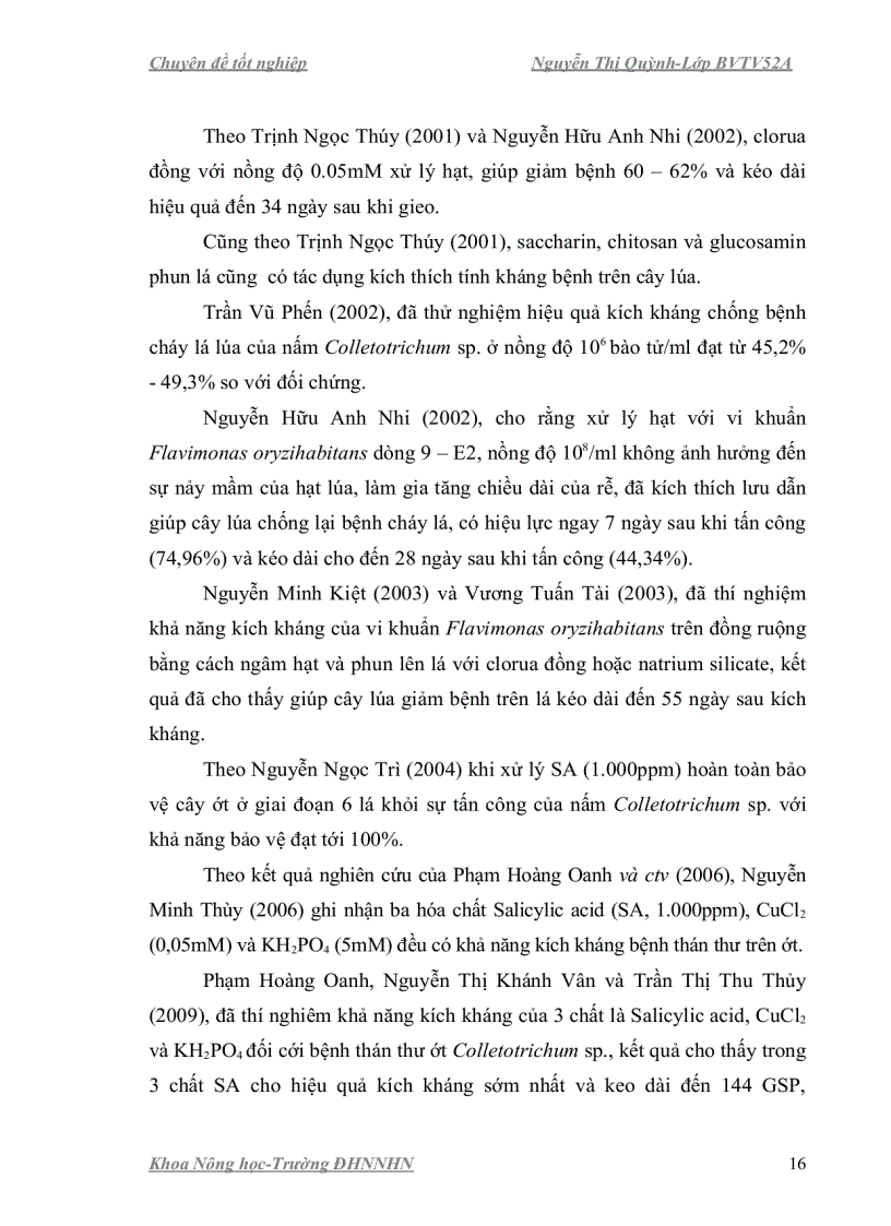 image for page Nghiên cứu ảnh hưởng của chất kích kháng phòng trừ nấm gây bệnh hại hạt giống lúa