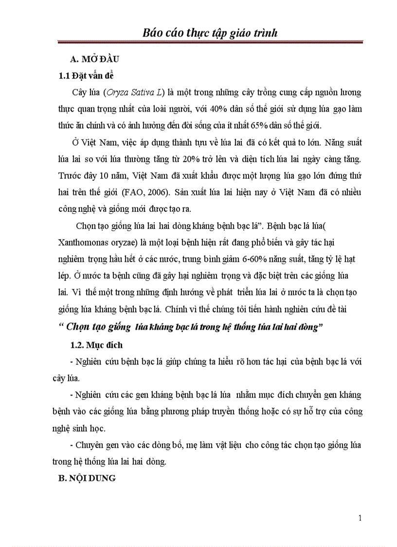 image for page Chọn tạo giống lúa kháng bạc lá trong hệ thống lúa lai hai dòng