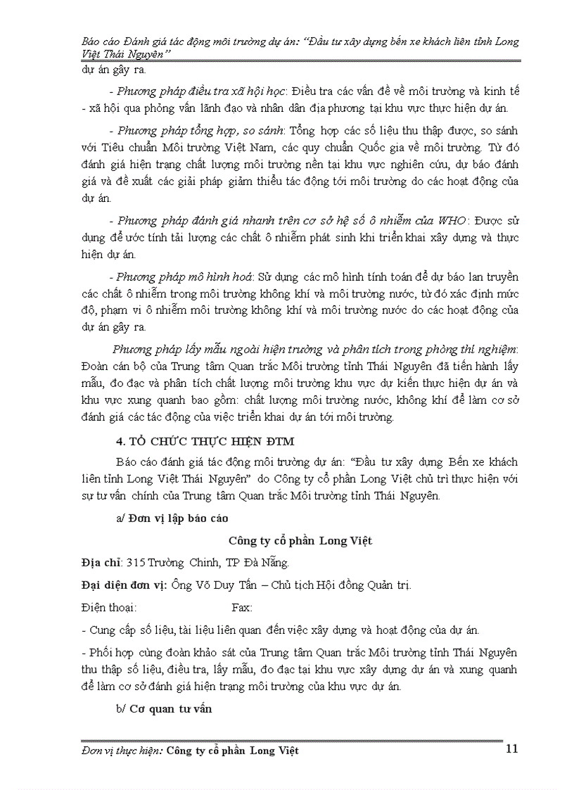image for page Đánh giá tác động môi trường dự án Đầu tư xây dựng bến xe khách liên tỉnh Long Việt Thái Nguyên