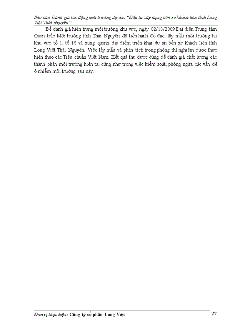 image for page Đánh giá tác động môi trường dự án Đầu tư xây dựng bến xe khách liên tỉnh Long Việt Thái Nguyên