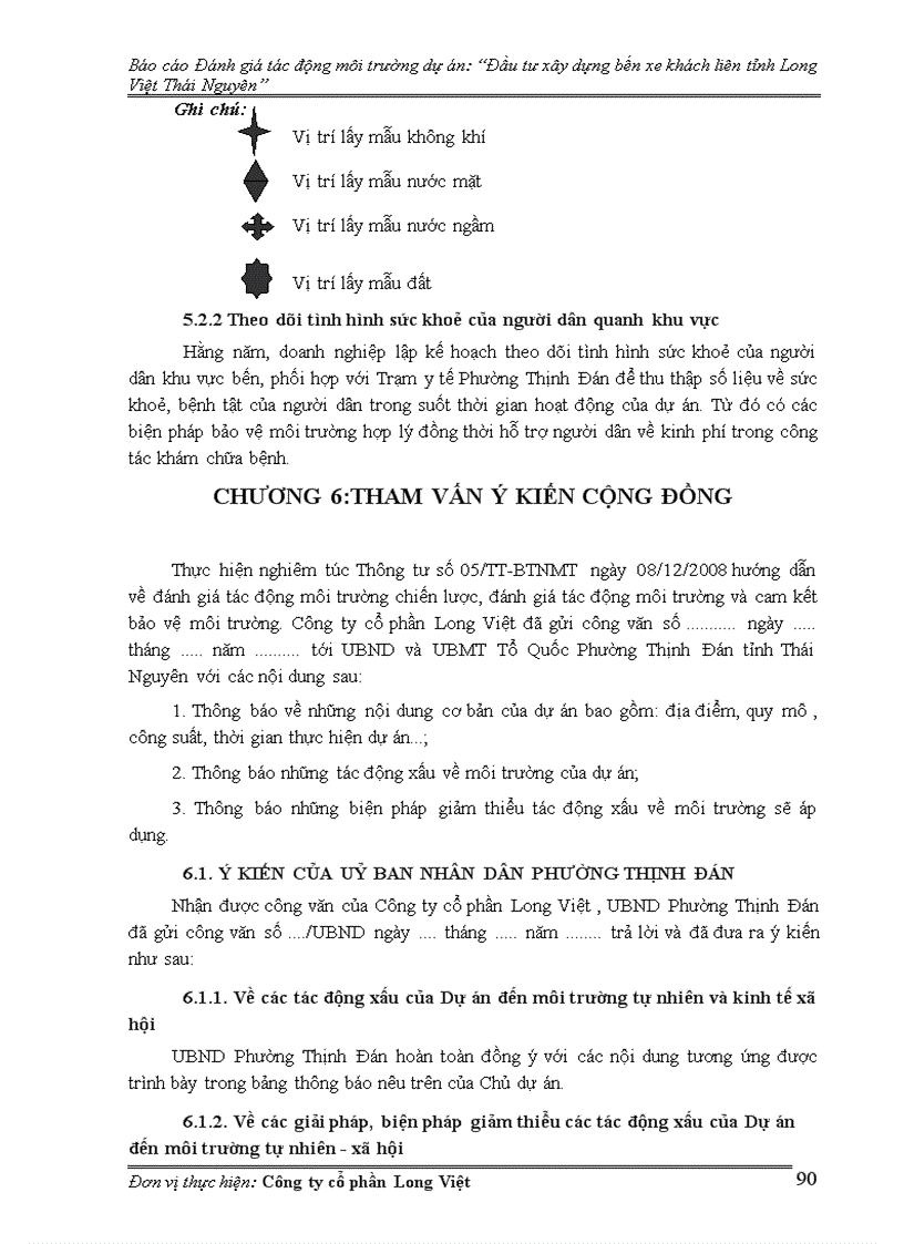image for page Đánh giá tác động môi trường dự án Đầu tư xây dựng bến xe khách liên tỉnh Long Việt Thái Nguyên