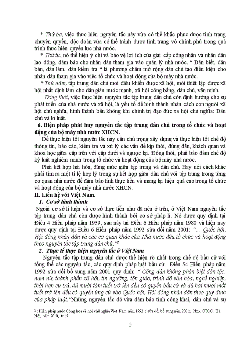 image for page Nguyên tắc tập trung dân chủ trong tổ chức và hoạt động của bộ máy nhà nước Liên hệ với Việt Nam