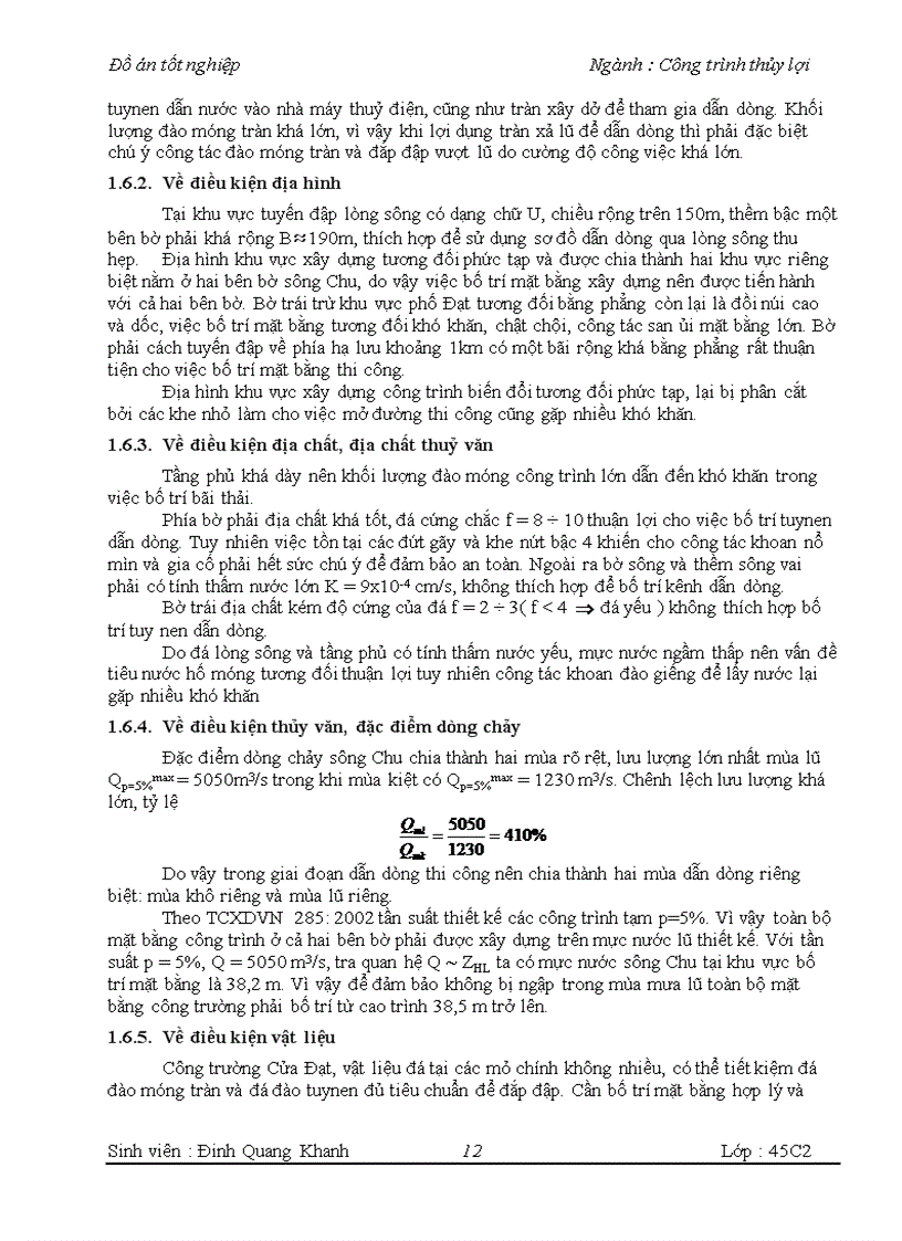 image for page Thiết kế tổ chức thi công bê tông công trình tràn xả lũ Hồ chứa nước Cửa Đạt