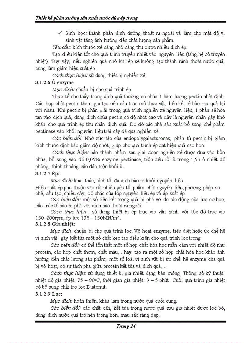 image for page Thiết kế phân xưởng sản xuất nước dứa ép trong năng suất 2 triệu lít năm hoàn thành 06 201