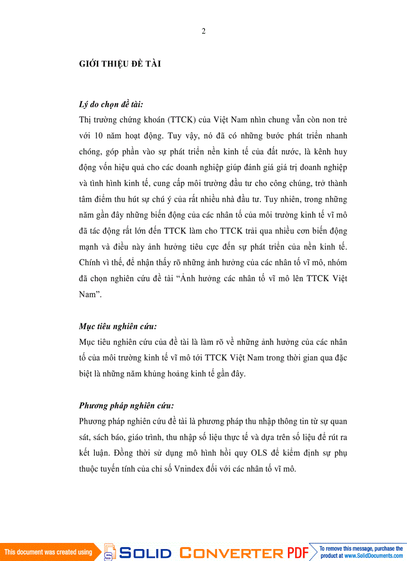 image for page Ảnh hưởng các nhân tố vĩ mô lên Thị trường chứng khoán Việt Nam