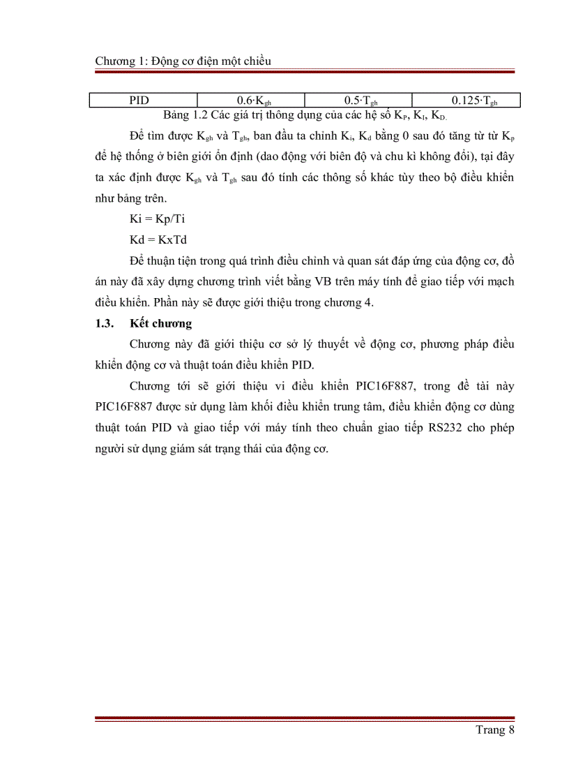 image for page Điều khiển tốc độ động cơ điện một chiều thông qua vi điều khiển PIC16F887A