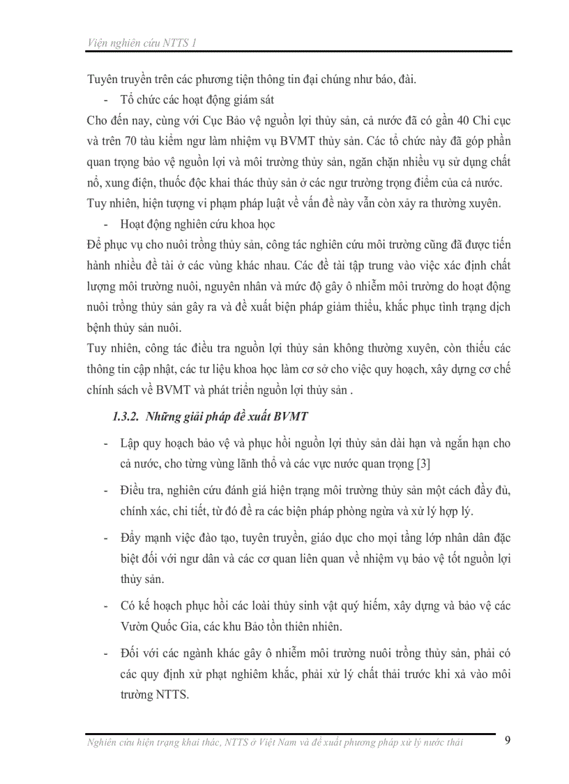 image for page Nghiên cứu hiện trạng khai thác nuôi trồng thuỷ sản ở Việt Nam và đề xuất phương pháp xử lý nước thải