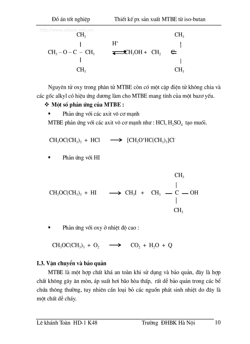 image for page Thiết kế phân xửong sản suất MTBE từ iso Butan