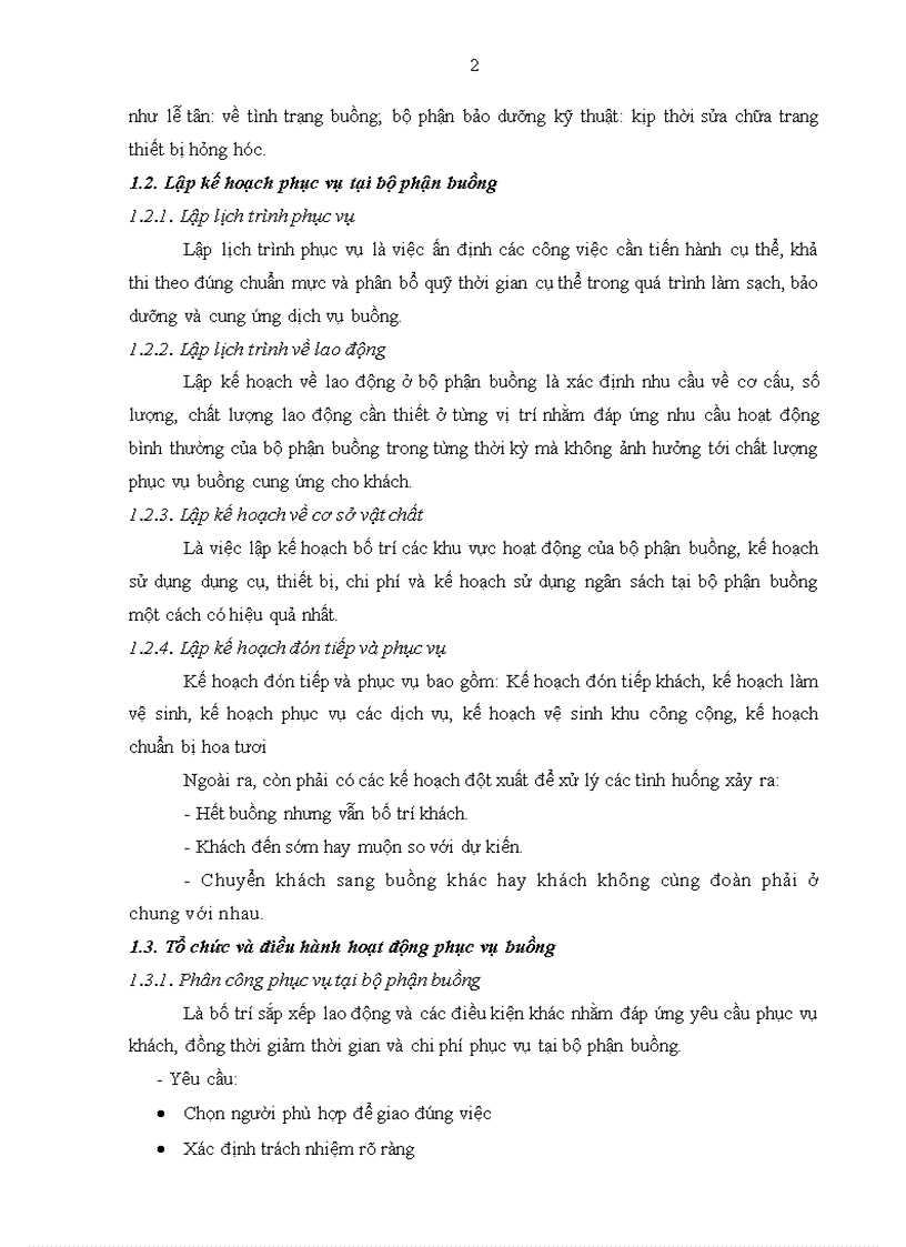 image for page Quản lý điều hành hoạt động phục vụ tại bộ phận buồng của khách sạn 3 sao Hồng Ngọc