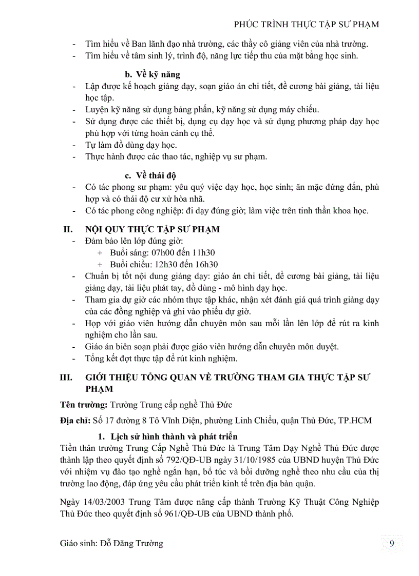 image for page Phúc trình thực tập sư phạm trường trung cấp nghề Thủ Đức
