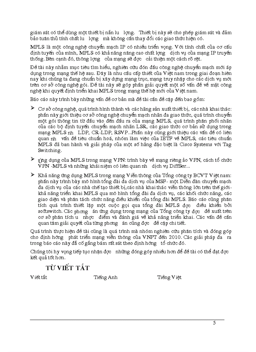 image for page Ứng dụng của MPLS trong mạng VPN và Khả năng ứng dụng MPLS trong mạng Viễn thông của Tổng công ty BCVT Việt nam