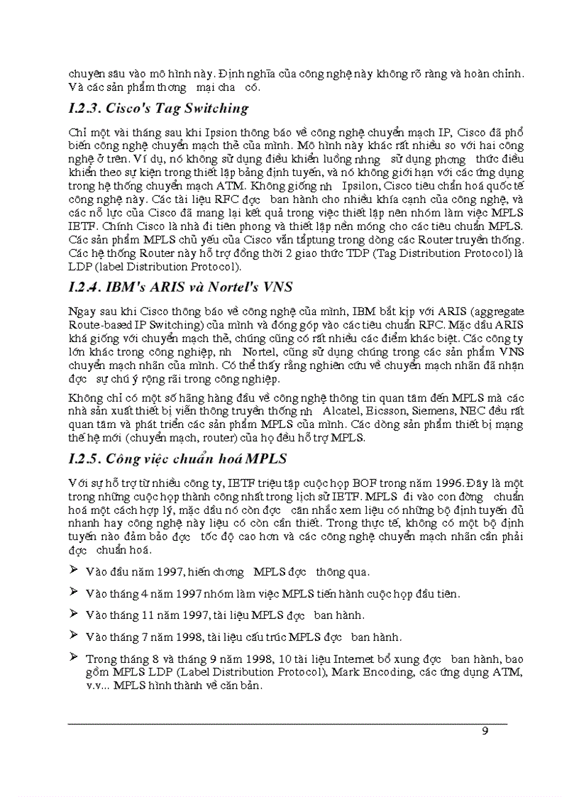 image for page Ứng dụng của MPLS trong mạng VPN và Khả năng ứng dụng MPLS trong mạng Viễn thông của Tổng công ty BCVT Việt nam