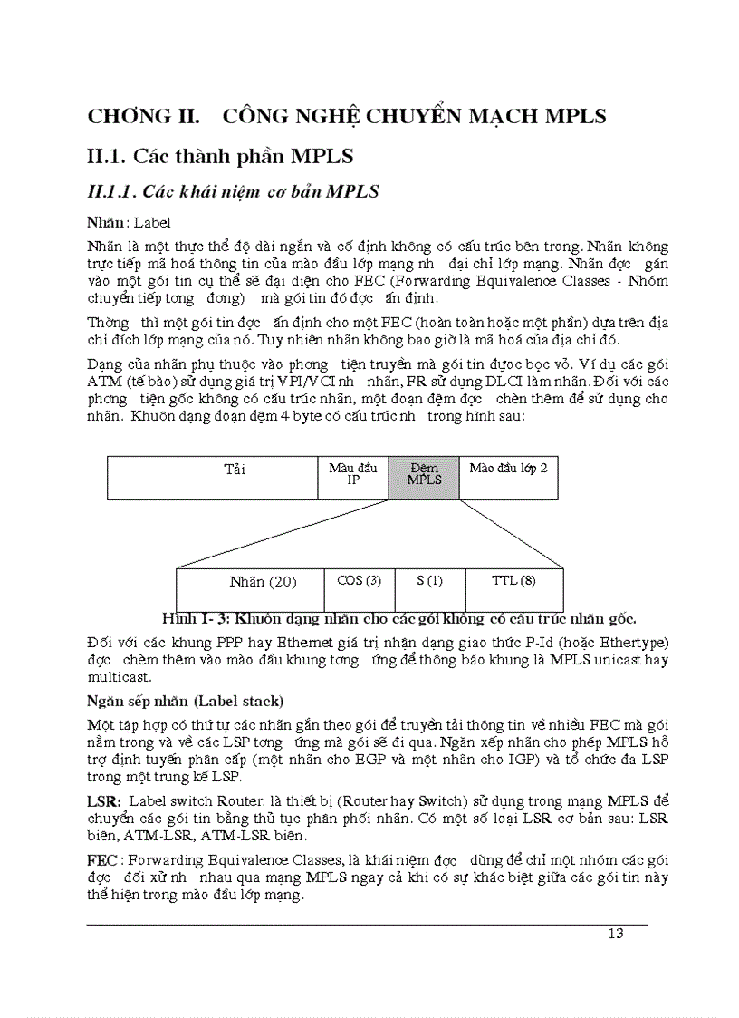 image for page Ứng dụng của MPLS trong mạng VPN và Khả năng ứng dụng MPLS trong mạng Viễn thông của Tổng công ty BCVT Việt nam