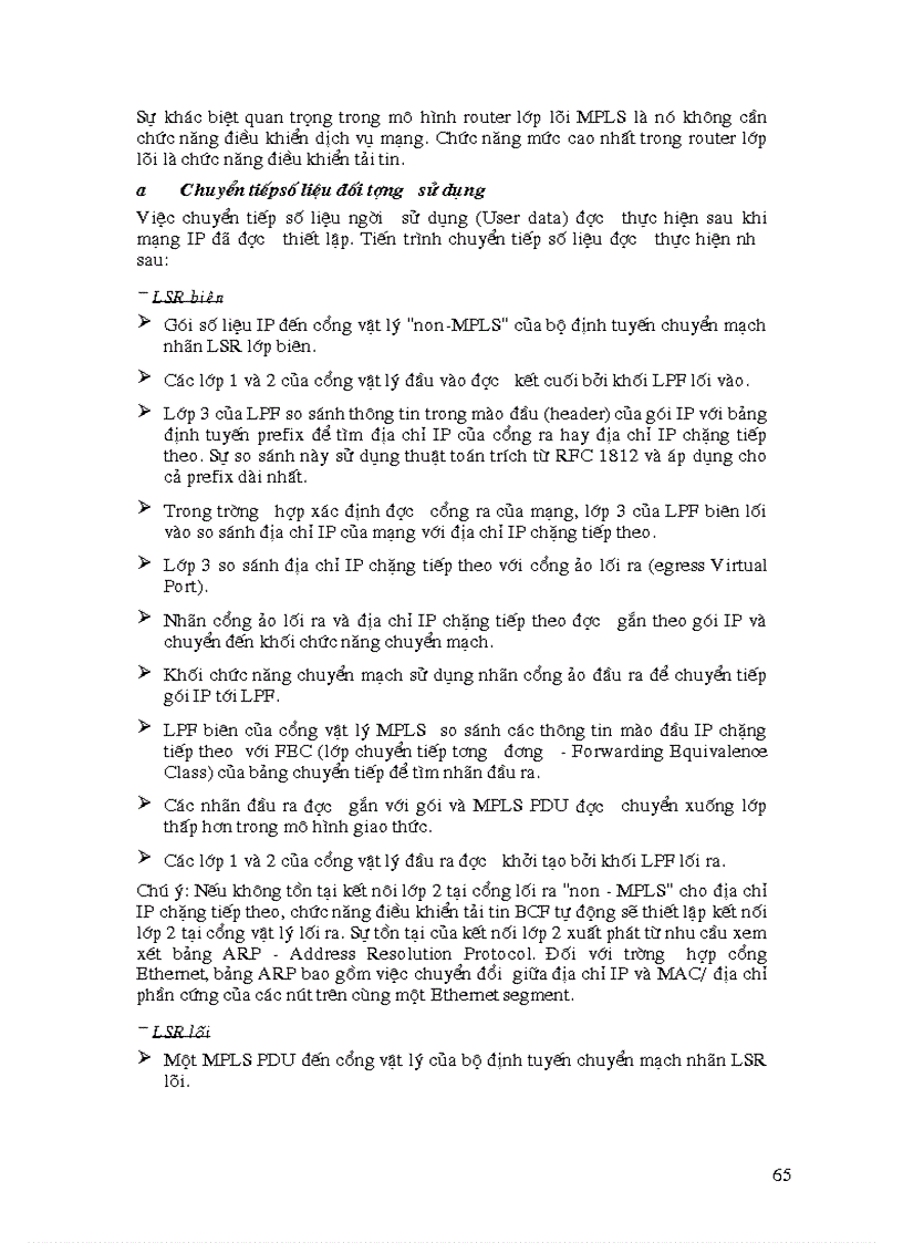 image for page Ứng dụng của MPLS trong mạng VPN và Khả năng ứng dụng MPLS trong mạng Viễn thông của Tổng công ty BCVT Việt nam
