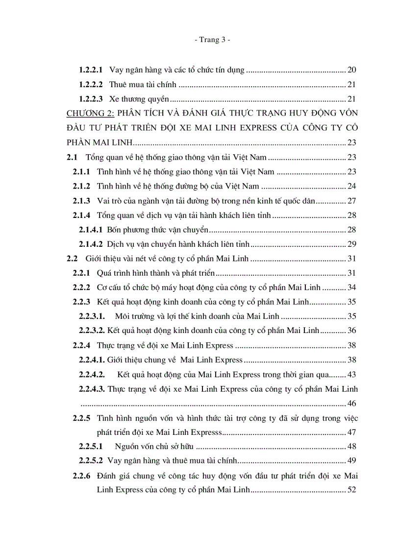 image for page Giải pháp tạo lập nguồn vốn để đầu tư phát triển đội xe vận chuyển hành khách liên tỉnh Mai Linh Express của công ty cổ phần Mai Linh giai đoạn 2006 2010