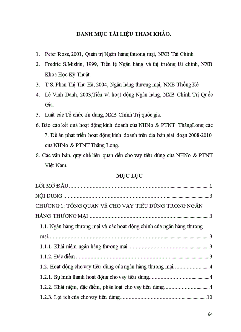 image for page Giải pháp mở rộng cho vay tiêu dùng tại Ngân Hàng Nông nghiệp và phát triển nông thôn Thăng Long