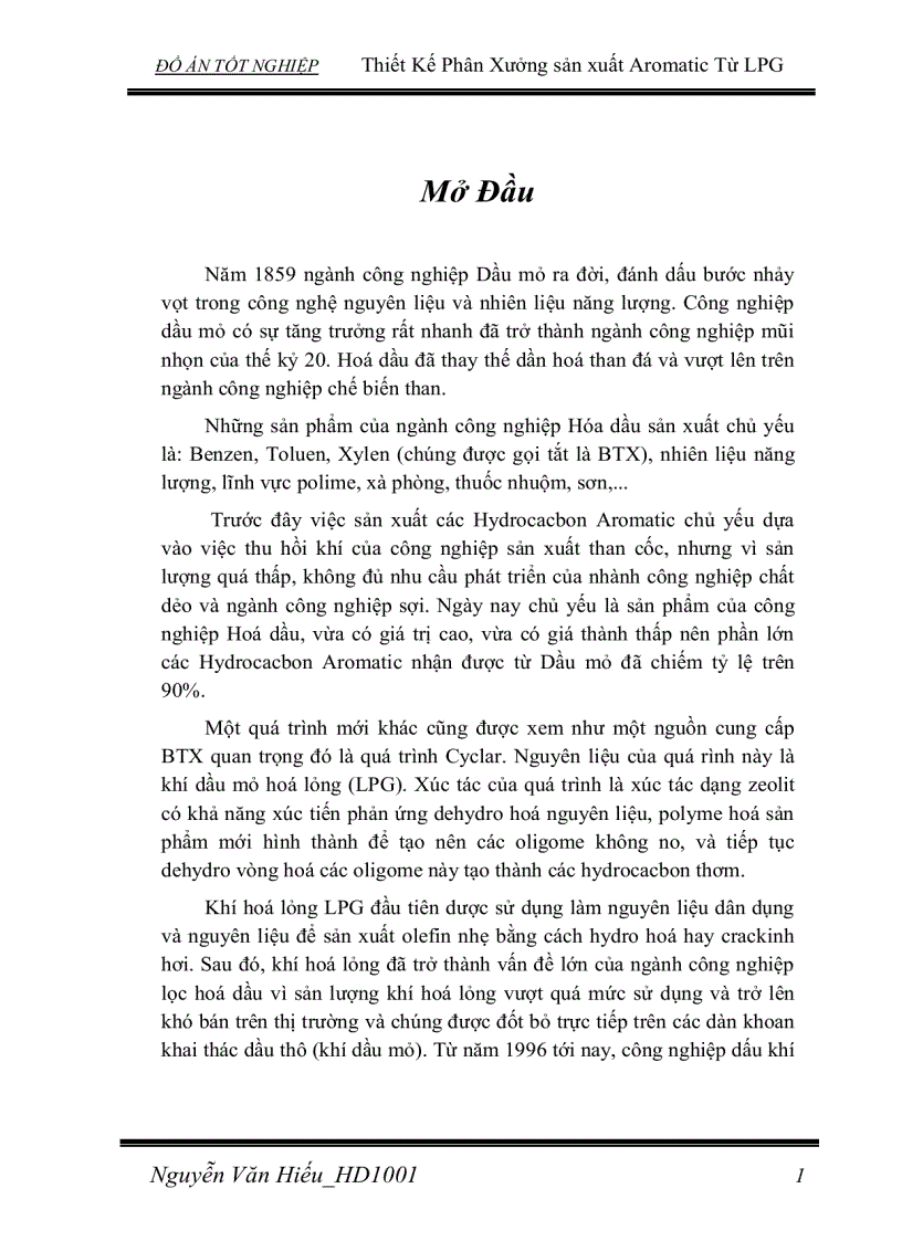 image for page Thiết Kế Phân Xưởng sản xuất Aromatic Từ LPG