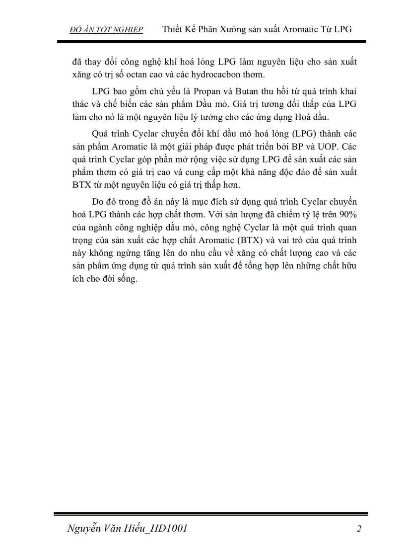 image for page Thiết Kế Phân Xưởng sản xuất Aromatic Từ LPG