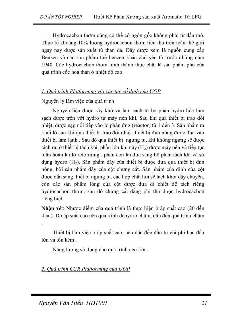 image for page Thiết Kế Phân Xưởng sản xuất Aromatic Từ LPG