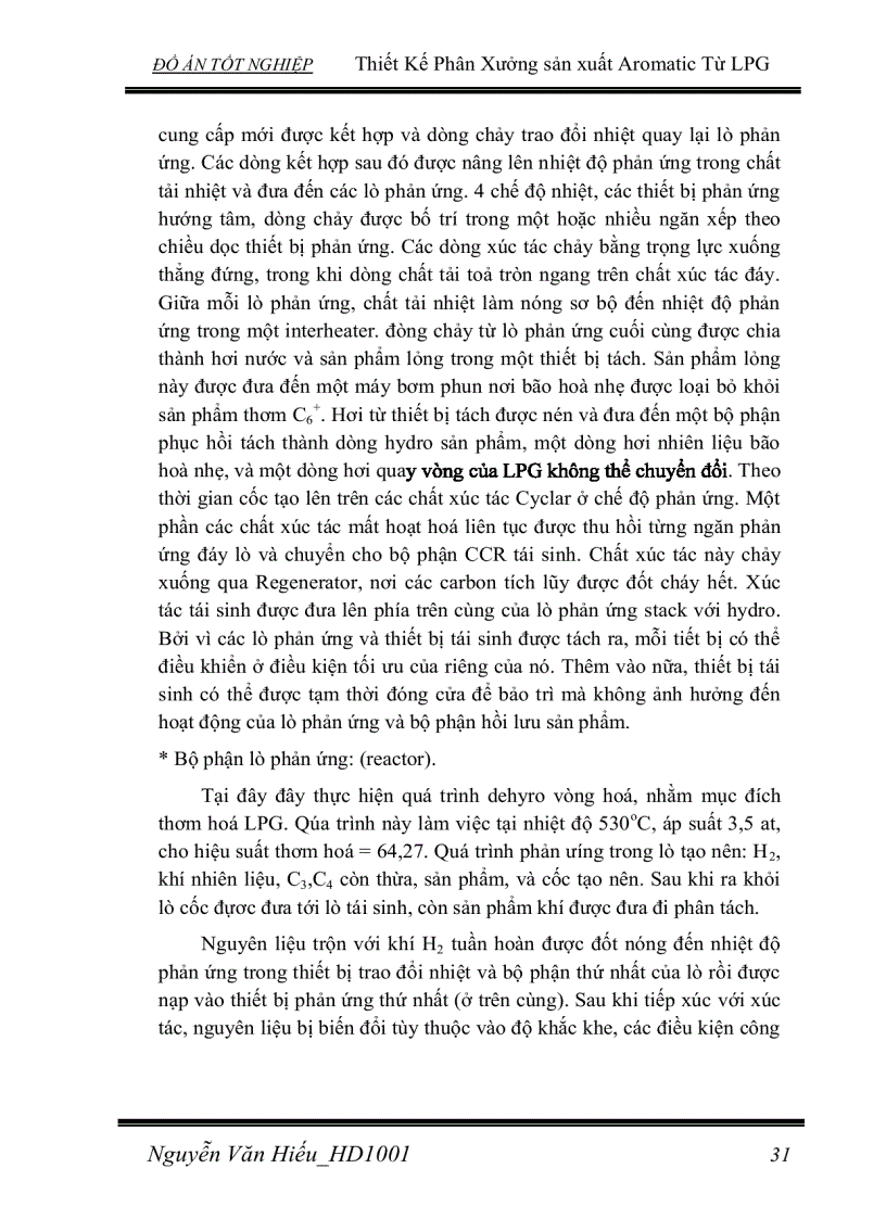 image for page Thiết Kế Phân Xưởng sản xuất Aromatic Từ LPG