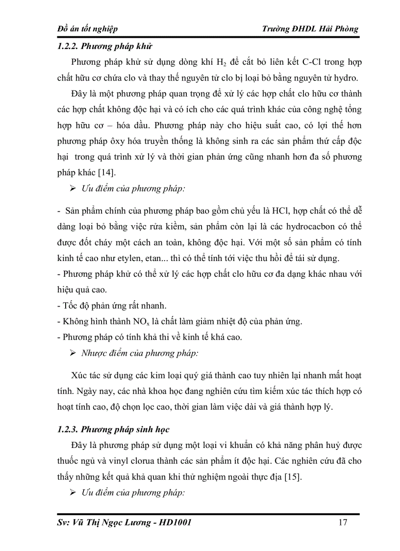 image for page Nghiên cứu xử lý hợp chất Clo hữu cơ bằng quá trình Hydrodeclo hóa trên xúc tác sử dụng y Al2O3 làm chất mang