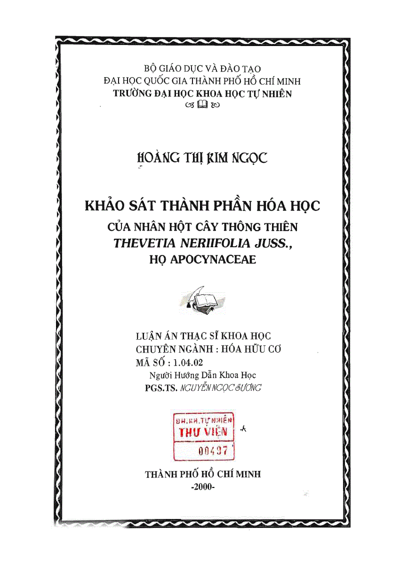 image for page Khảo sát thành phần hóa học của nhân hột cây thông thiên neriifolia juss họ apocynaceae