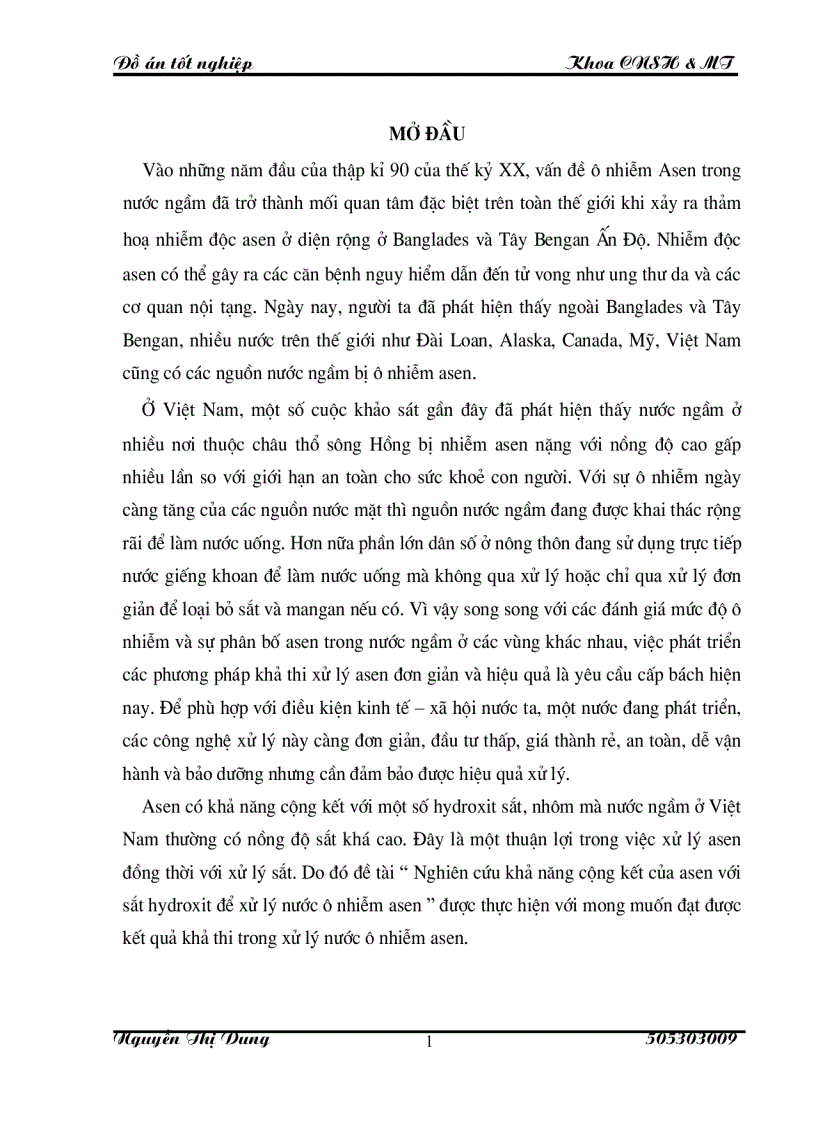 image for page Nghiên cứu khả năng cộng kết của asen với sắt hydroxit để xử lý nước ô nhiễm asen