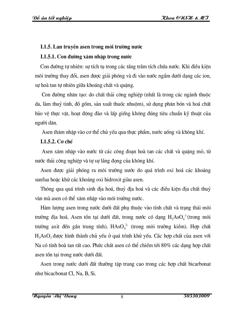 image for page Nghiên cứu khả năng cộng kết của asen với sắt hydroxit để xử lý nước ô nhiễm asen