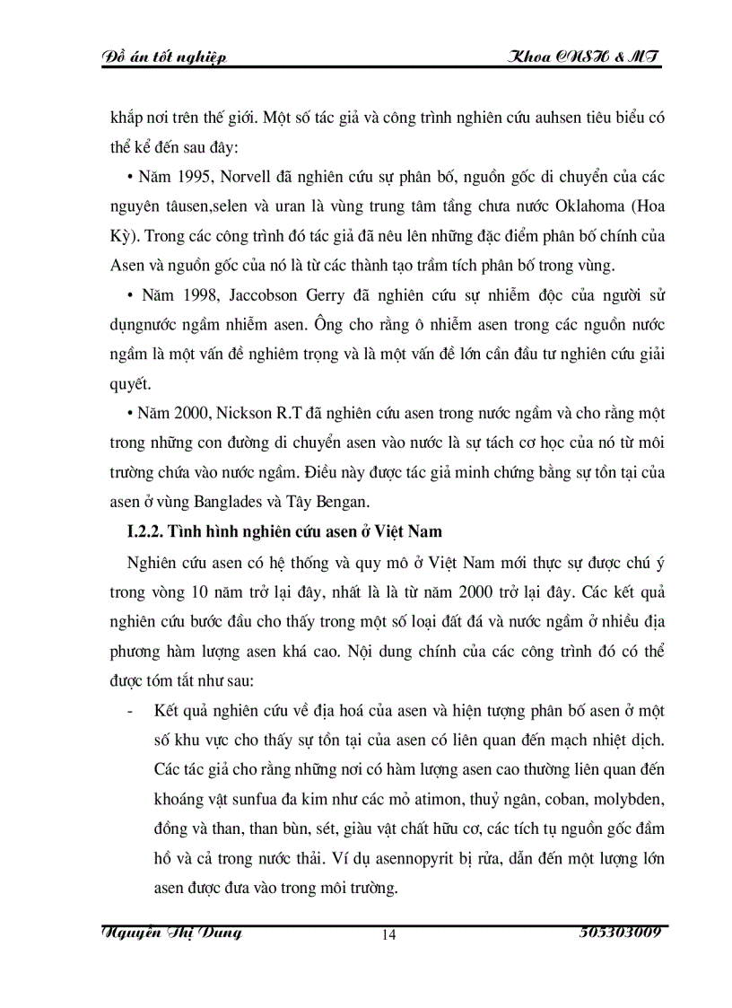 image for page Nghiên cứu khả năng cộng kết của asen với sắt hydroxit để xử lý nước ô nhiễm asen