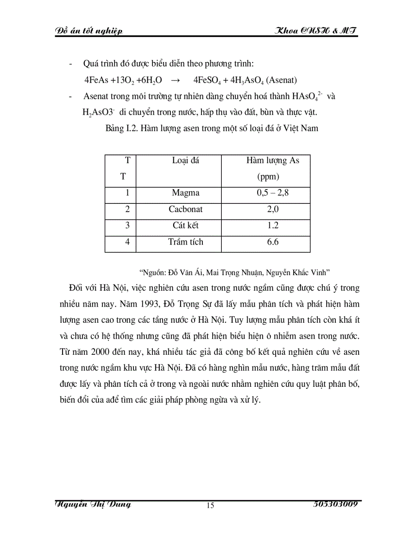 image for page Nghiên cứu khả năng cộng kết của asen với sắt hydroxit để xử lý nước ô nhiễm asen
