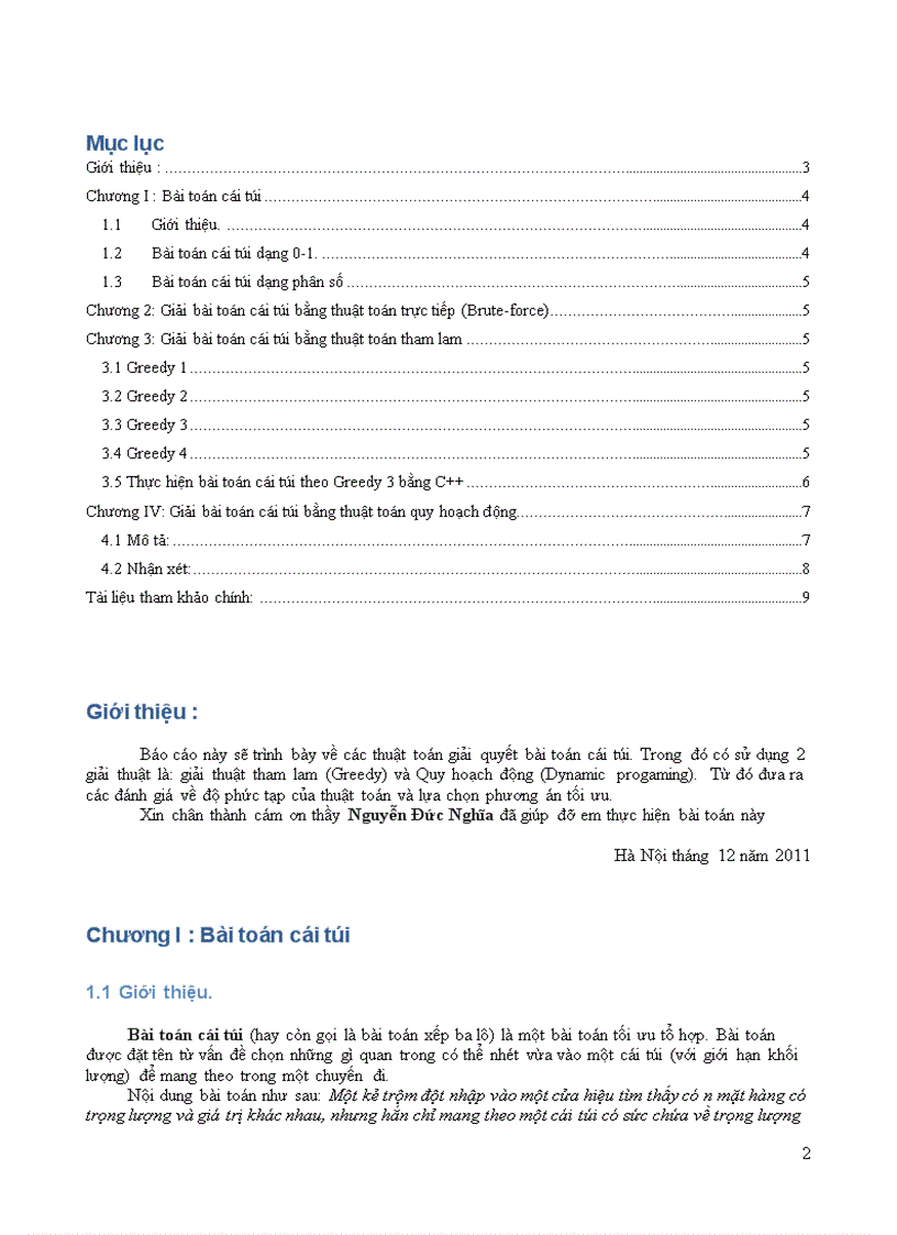 image for page Bài toán cái túi