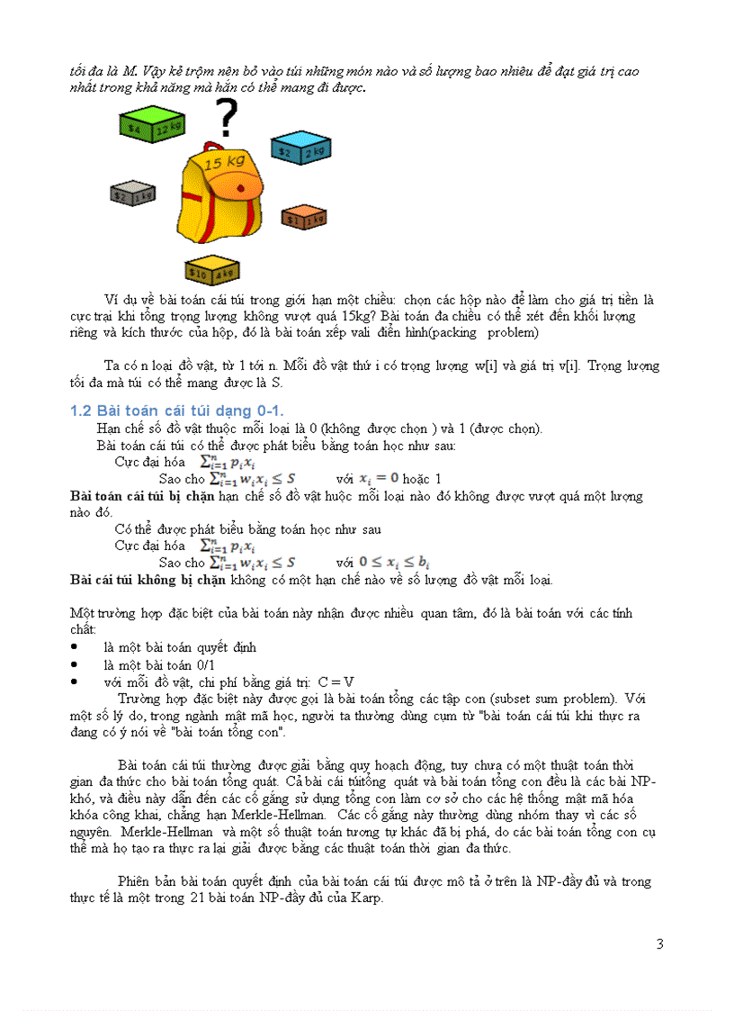 image for page Bài toán cái túi