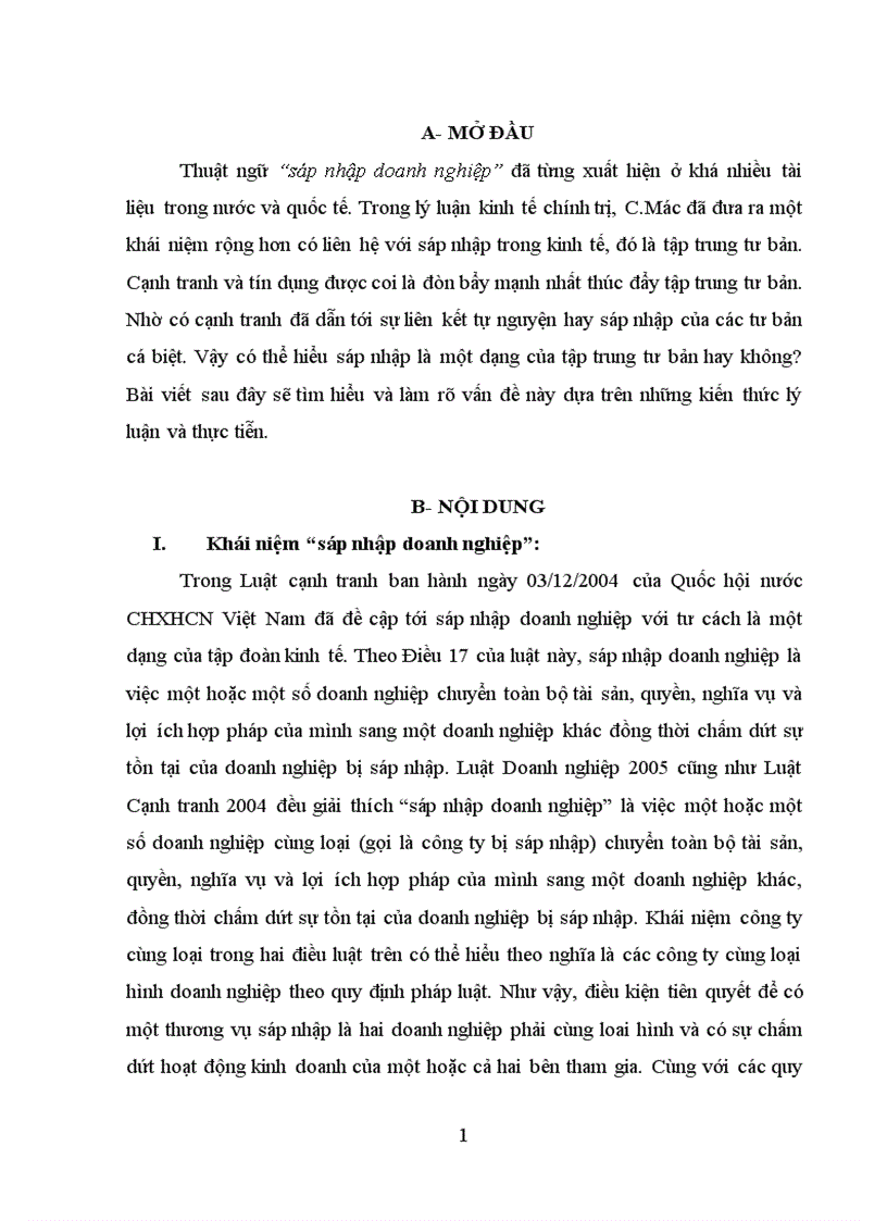image for page Bằng kiến thức lý luận và thực tiến hãy trình bày hiểu biết cuả em về sáp nhập doanh nghiệp