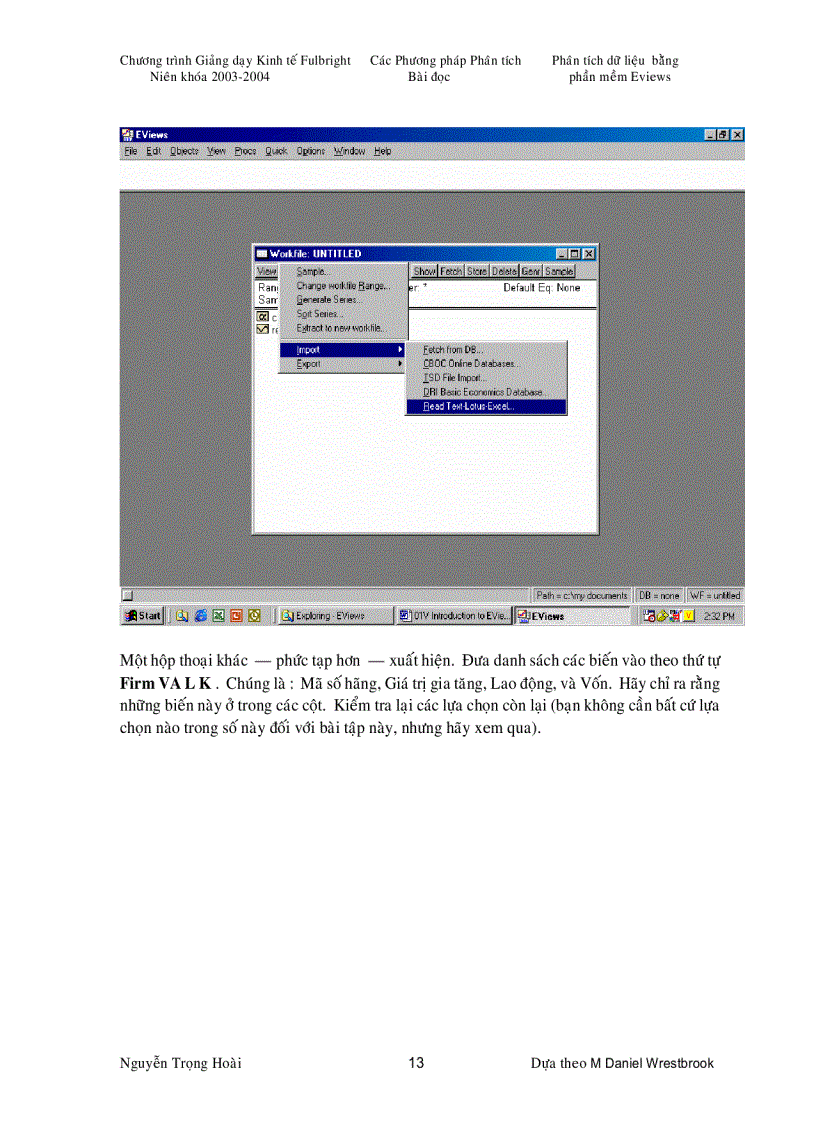 image for page Phaân tích dữ liệu bằng phần mềm eview