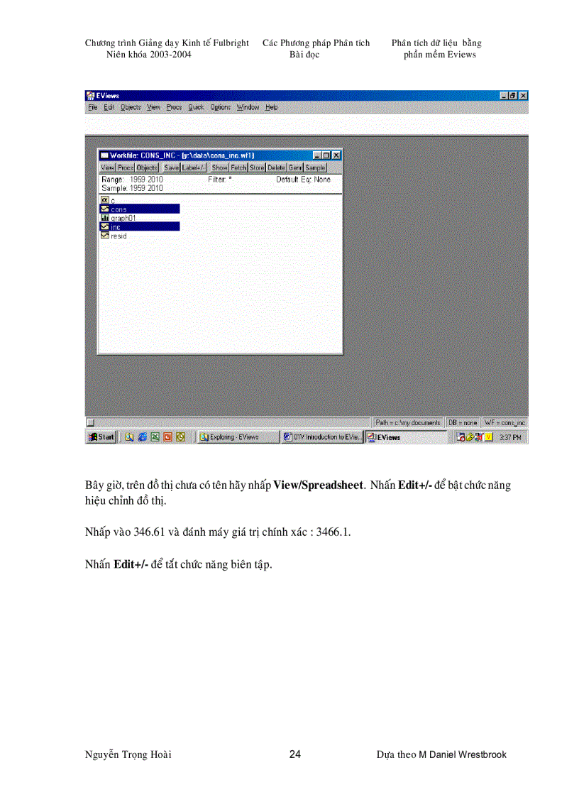 image for page Phaân tích dữ liệu bằng phần mềm eview