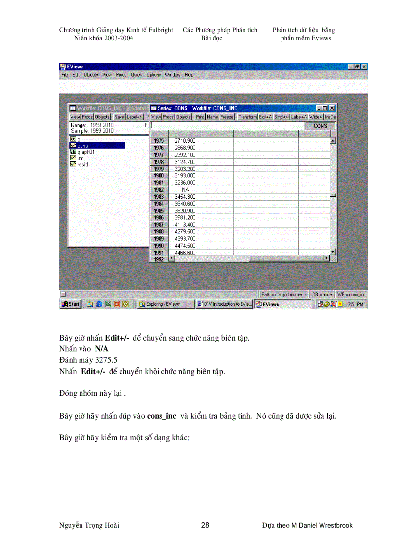 image for page Phaân tích dữ liệu bằng phần mềm eview
