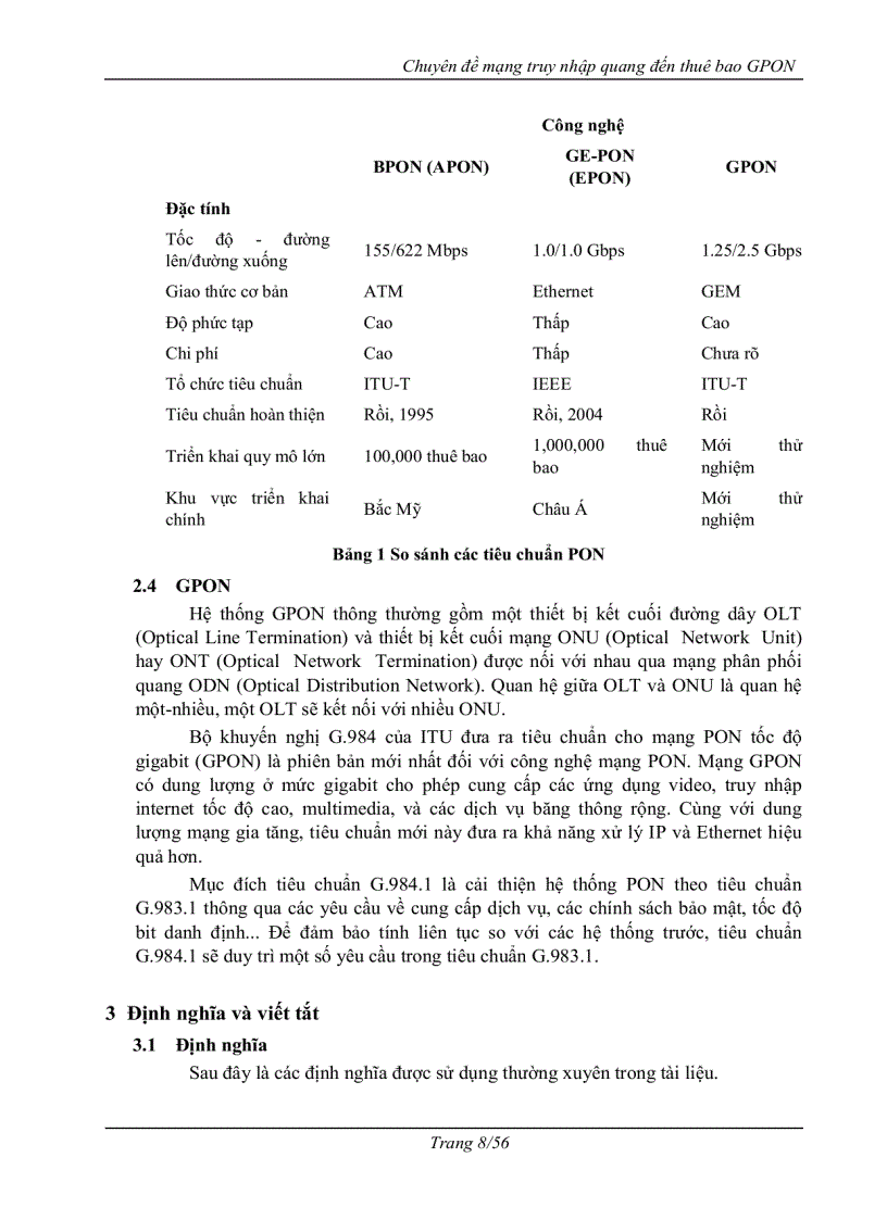 image for page Mạng truy nhập quang tới thuê bao gpon