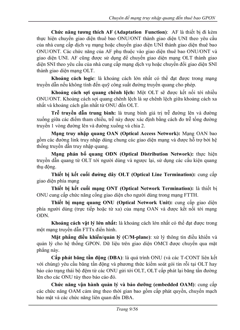 image for page Mạng truy nhập quang tới thuê bao gpon