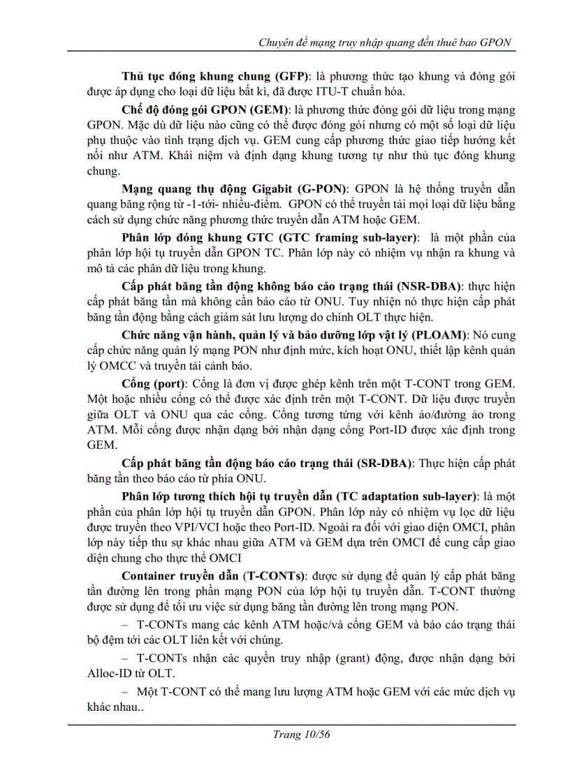 image for page Mạng truy nhập quang tới thuê bao gpon