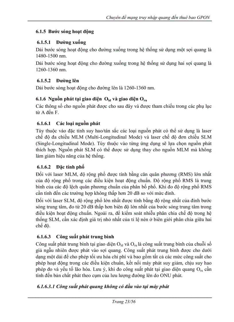 image for page Mạng truy nhập quang tới thuê bao gpon