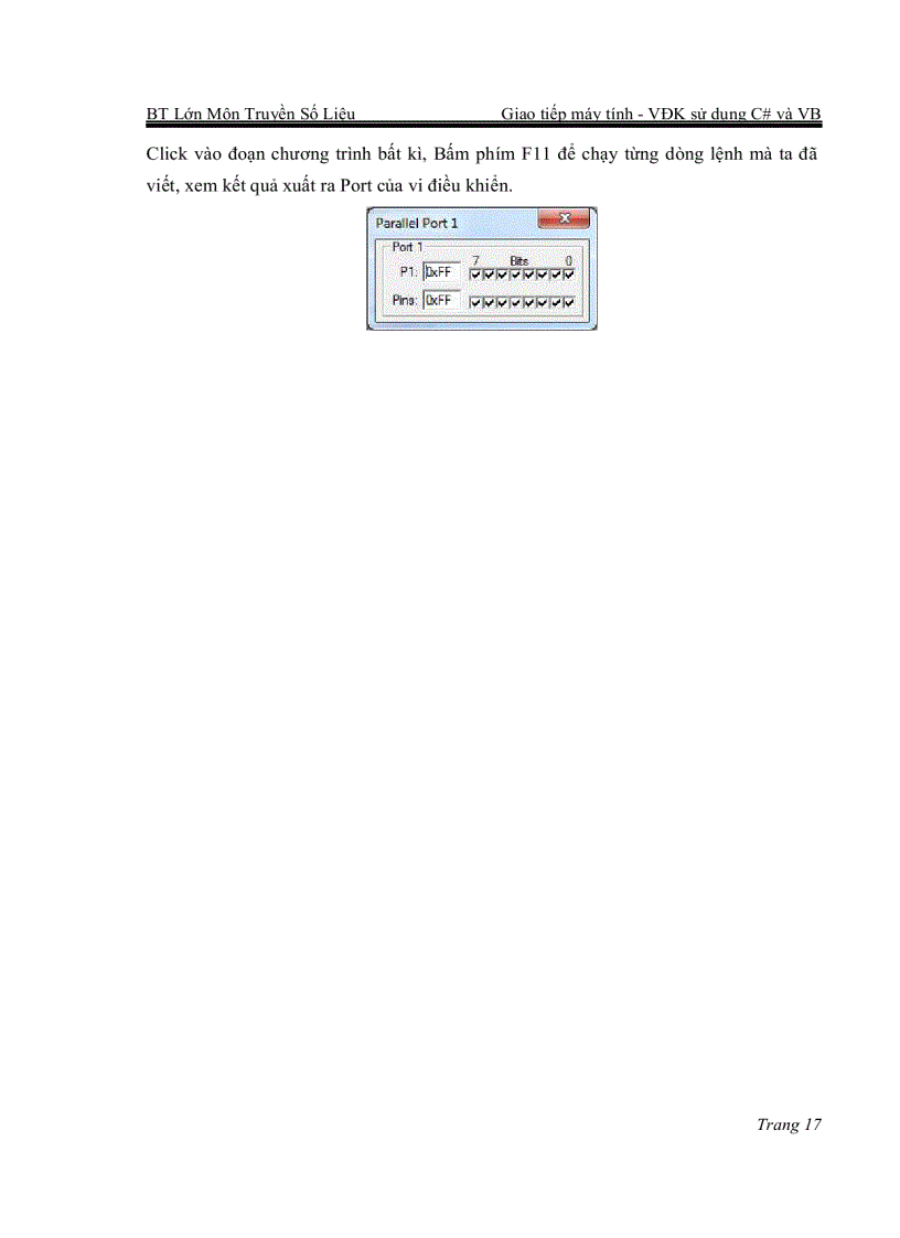 image for page Giao tiếp máy tính Vi điều khiển sử dụng C và VB