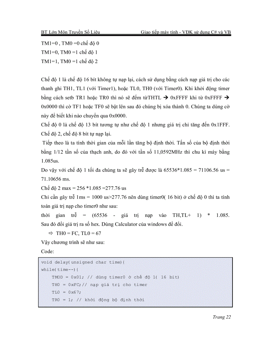 image for page Giao tiếp máy tính Vi điều khiển sử dụng C và VB