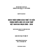 Hoàn thiện chính sách thuế tài sản trong chiến lược cải cách thuế Việt Nam giai đoạn năm 2005 2010