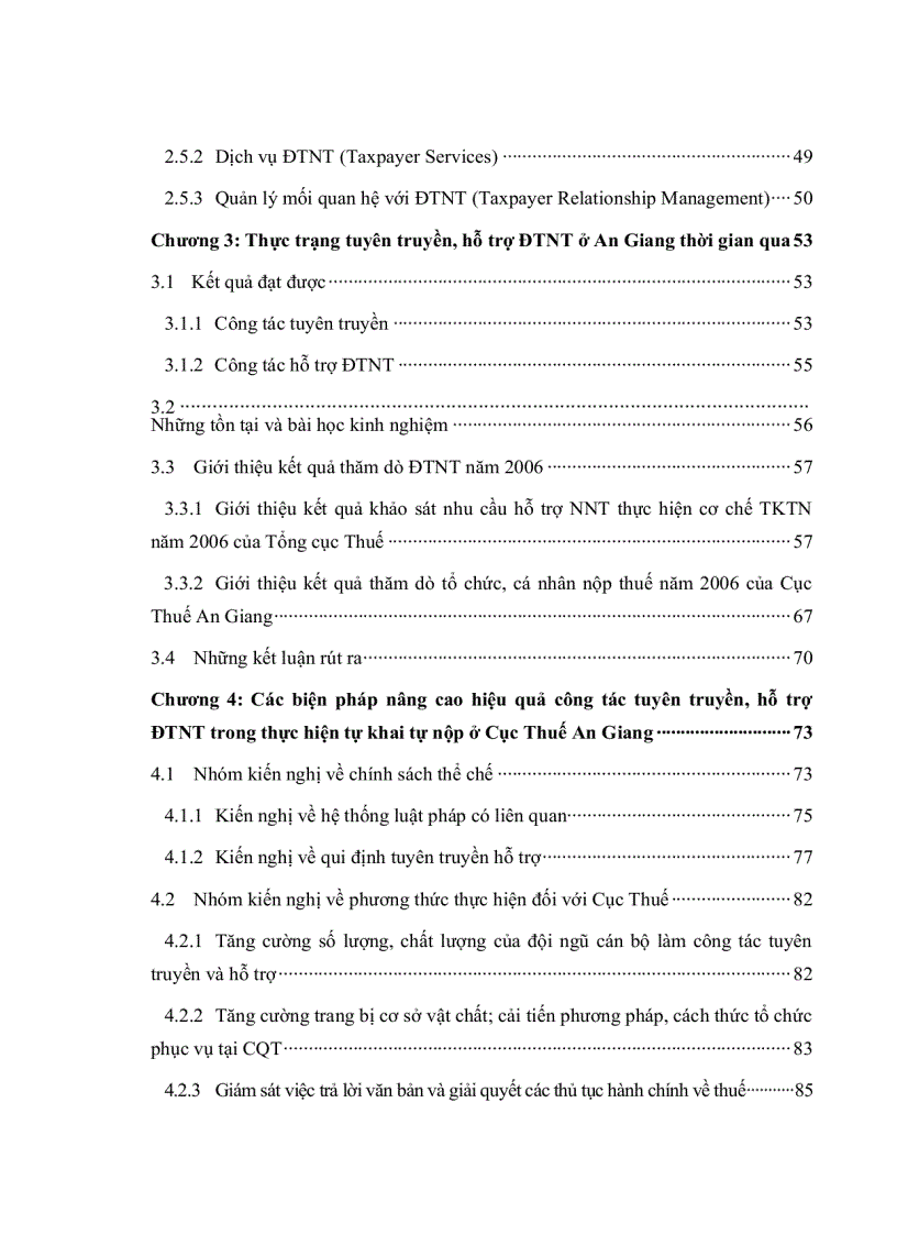 image for page Hoàn thiện hoạt động tuyên truyền hỗ trợ DTNT trong quản lý thuế ở cục thuế An Giang