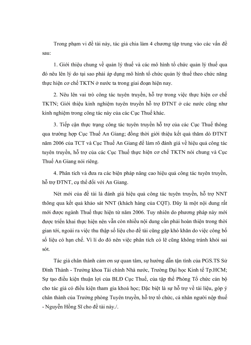 image for page Hoàn thiện hoạt động tuyên truyền hỗ trợ DTNT trong quản lý thuế ở cục thuế An Giang