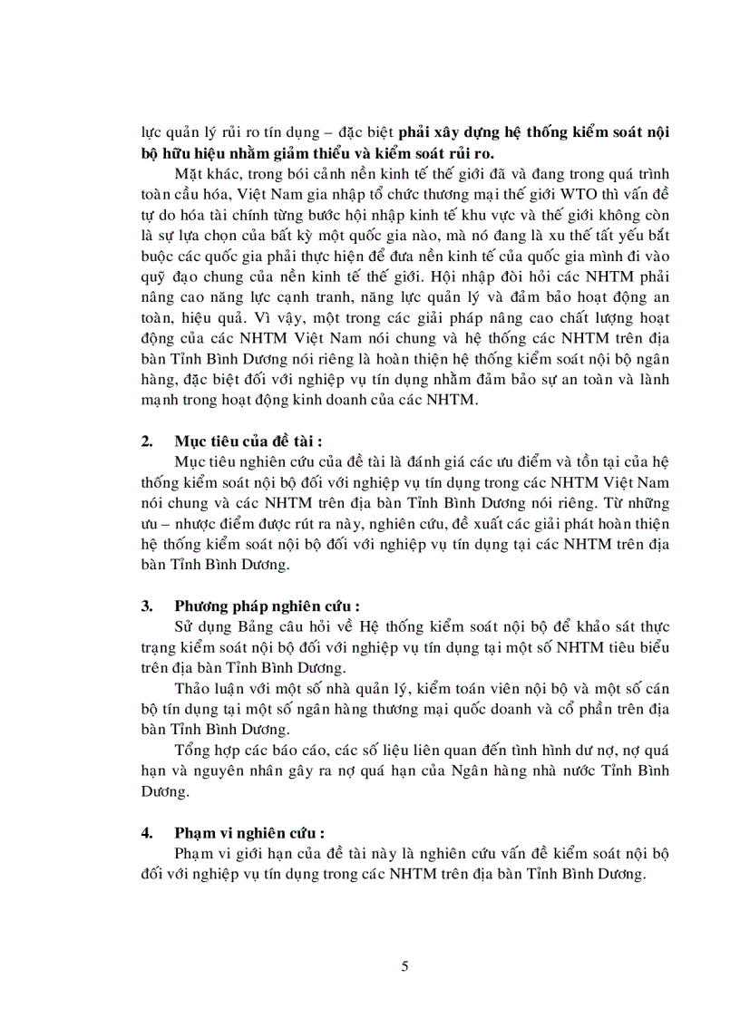 image for page Hoàn thiện hệ thống kiểm soát nội bộ đối với nghiệp vụ tín dụng trong các Ngân hàng Thương mại trên địa bàn tỉnh Bình Dương