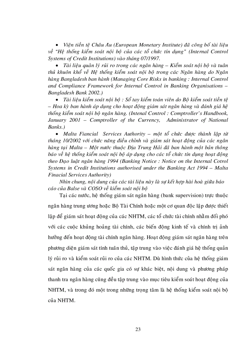 image for page Hoàn thiện hệ thống kiểm soát nội bộ đối với nghiệp vụ tín dụng trong các Ngân hàng Thương mại trên địa bàn tỉnh Bình Dương