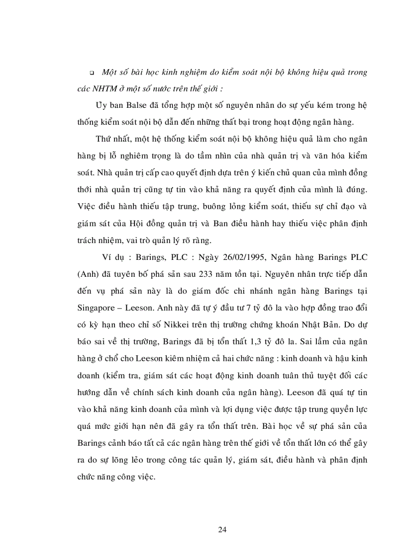 image for page Hoàn thiện hệ thống kiểm soát nội bộ đối với nghiệp vụ tín dụng trong các Ngân hàng Thương mại trên địa bàn tỉnh Bình Dương